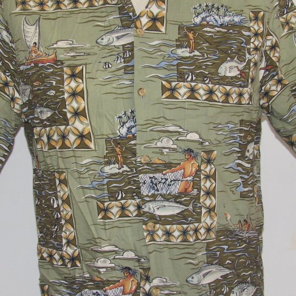 Vtg Hawaiian Shirt KALAHEO Sz M Made in HawaiiFloral Tropical Spearfishing Men - Picture 3 of 11
